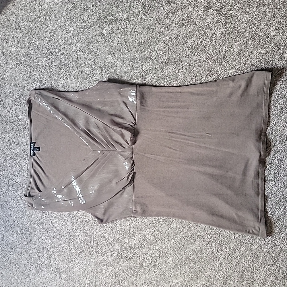 Express Taupe Glitter Tank Medium